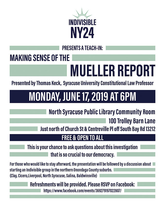 2019 Mueller Report Event Flyer